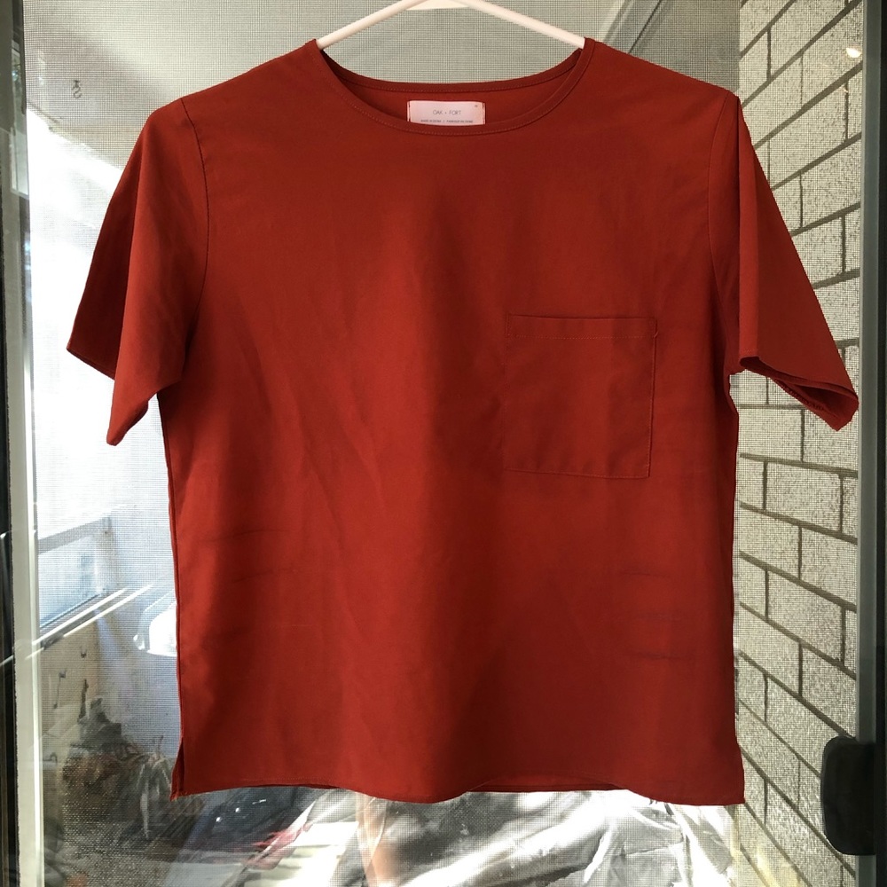 Oak + Fort boxy orange top // xs